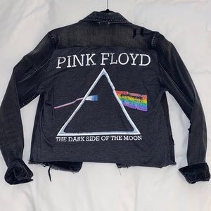 Vintage style denim Pink Floyd jacket